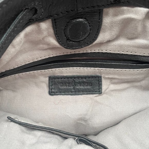 Day and Mood Crossbody Woven Handbag 100% Genuine Leather Bailee Bucket Bag - Picture 5 of 6